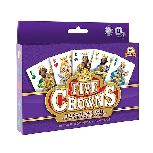 PlayMonster Five Crowns - The Game Isn't Over Until the Kings Go Wild! - 5 Suited Rummy-Style Card Game - For Ages 8+