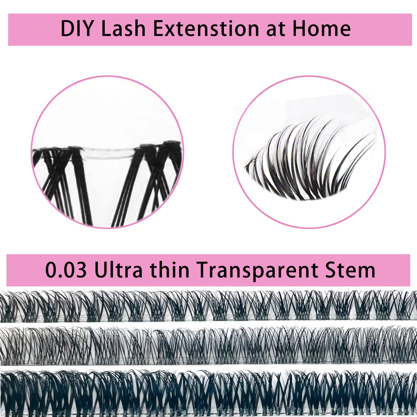 TRZLIFE Eyelash Clusters, 72 PCS DIY Individual Lash Extension Create Personal Eyelash Style Easily Super Natural and Comfortable Clear Band