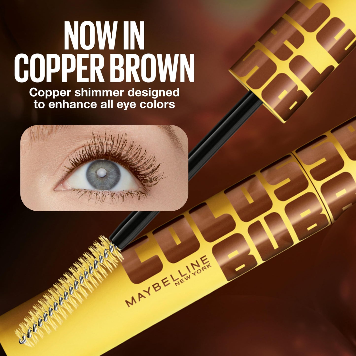 Maybelline The Colossal Bubble Mascara, Buildable Mascara Volume and Length Formula for Bold, Separated, Sleek Lashes, Washable Formula, Copper Brown Beauty and Personal Care MAYBELLINE