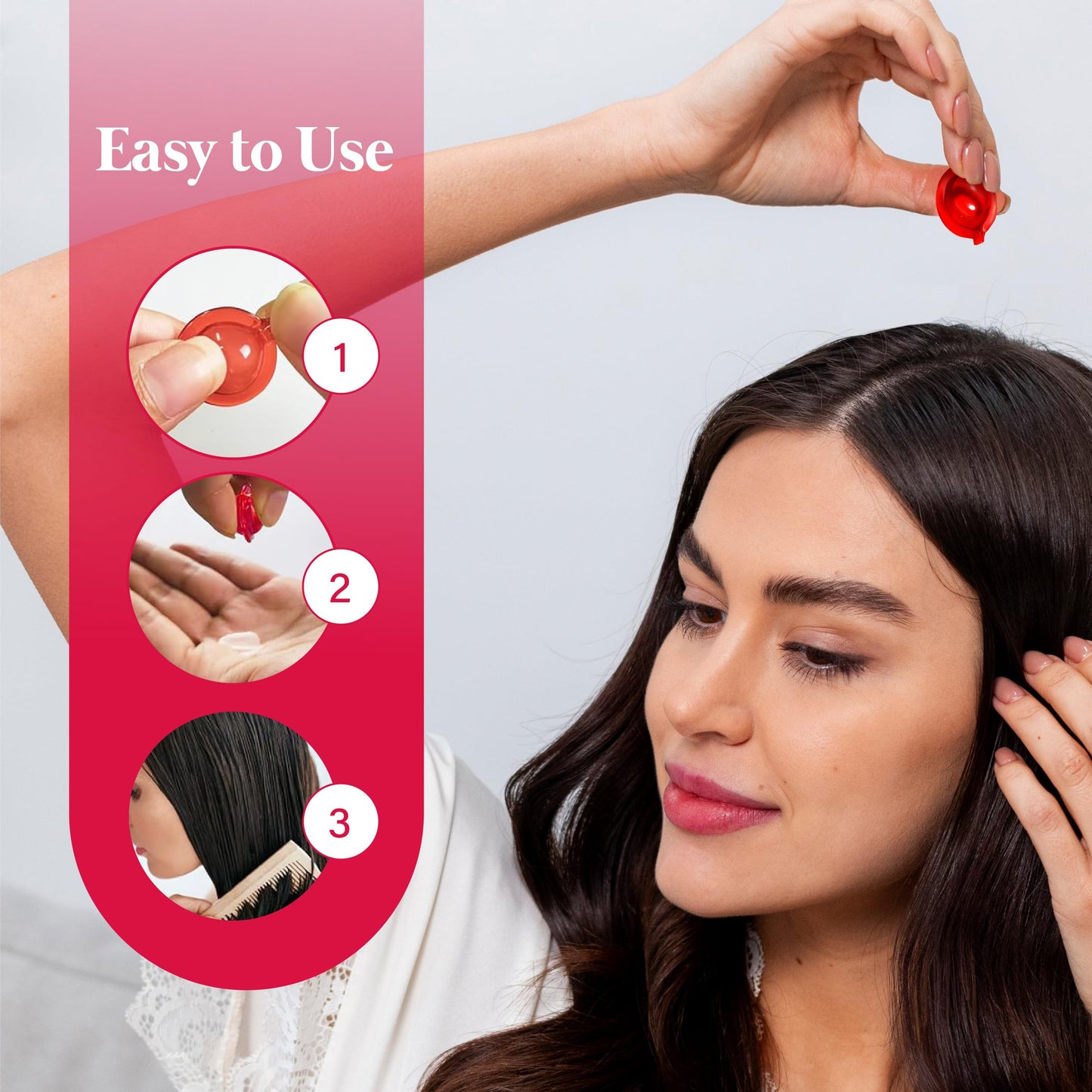 Green Cosmos Hair Vitamin Treatment & Moisturizing Oil Capluse with Avocado, Macadamia & Moroccan Oil for Dry and Damaged Hair - Leave-in Anti Frizz