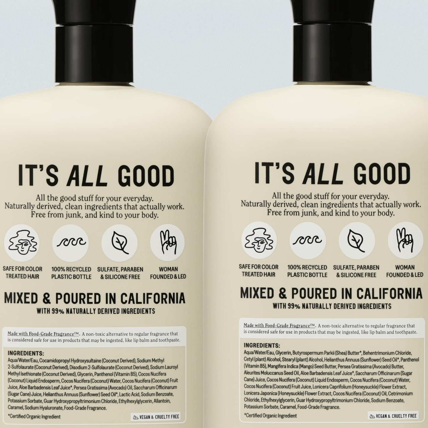 California Naturals Classic Clean Toasted Coconut Shampoo and Conditioner Set, Hair Care for Women & Men, Natural, Vegan, Cruelty, Silicone, Paraben