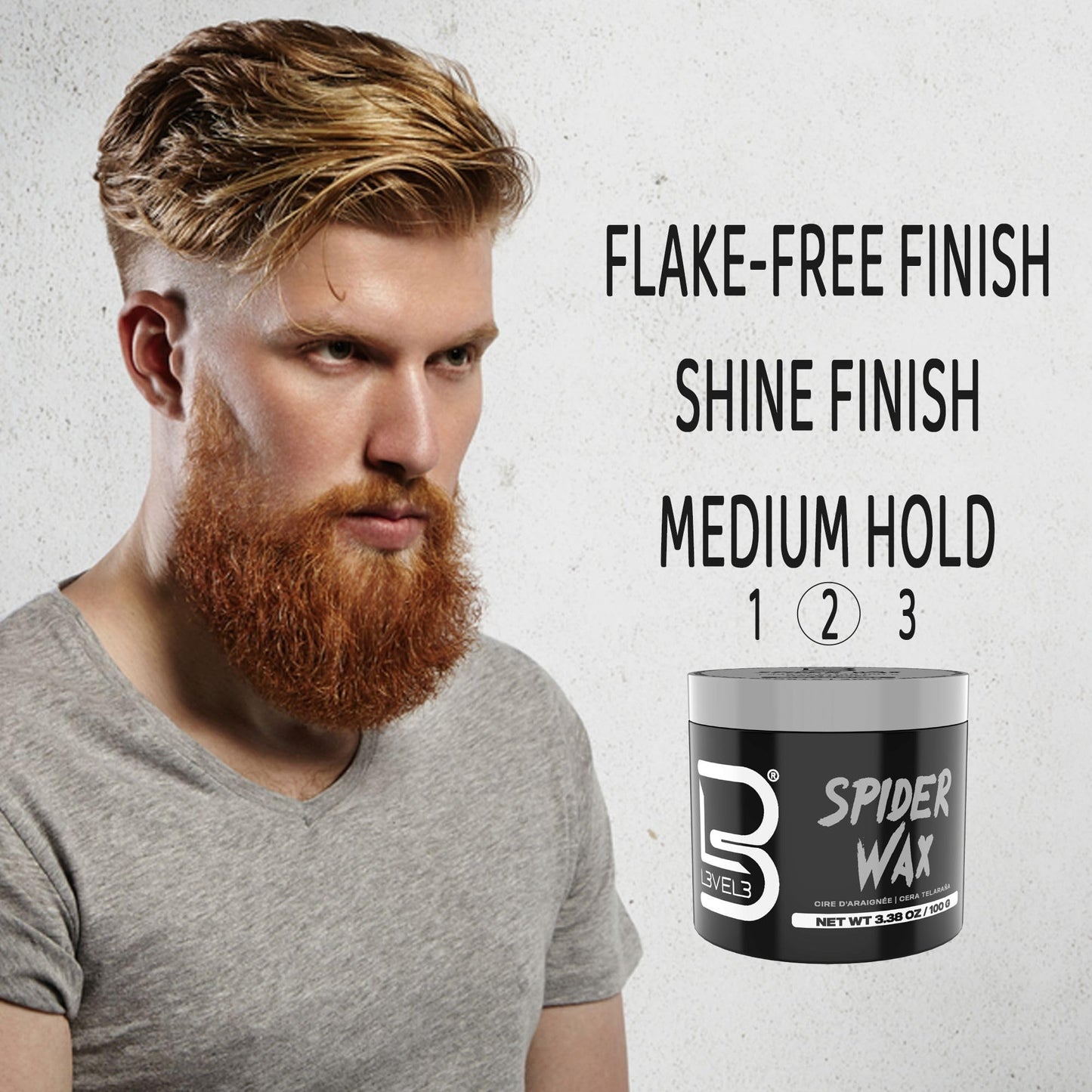 L3 Level 3 Spider Wax - Long Lasting and Strong Hold Improve Your Hair Volume and Texture