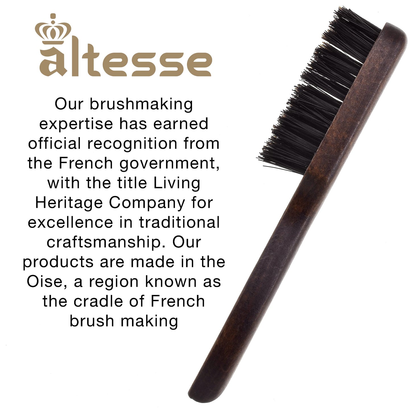 Altesse 320 PM Boar Bristle Beard Brush for Men Beard and Mustache Beard Grooming Kit Dark Beechwood Small Beard Brush Mini with 3 Rows of 100% Firm