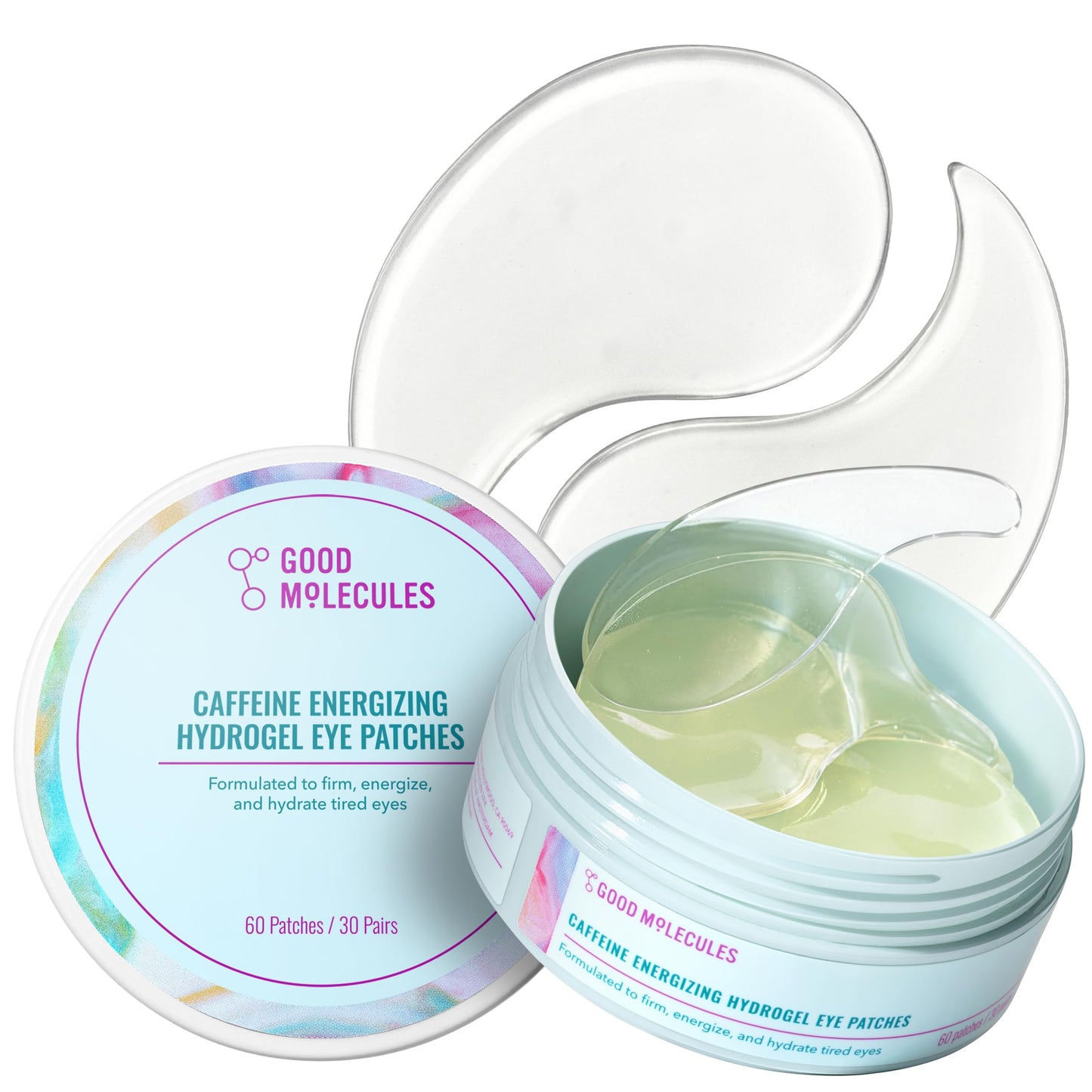 Good Molecules Caffeine Energizing Hydrogel Eye Patches - Eye Mask with Hyaluronic Acid Hydrate and Reduce Puffiness - Pack of 30, Skincare for Face Beauty and Personal Care Good Molecules Default Title