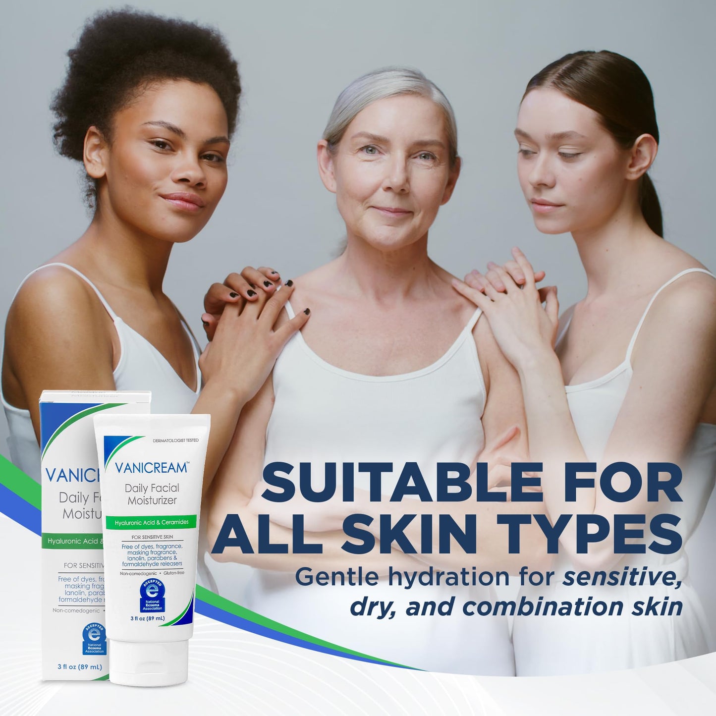 Vanicream Daily Facial Moisturizer, 3oz – With Ceramides & Hyaluronic Acid, Gentle Formula for Sensitive Skin, Free of Common Irritants
