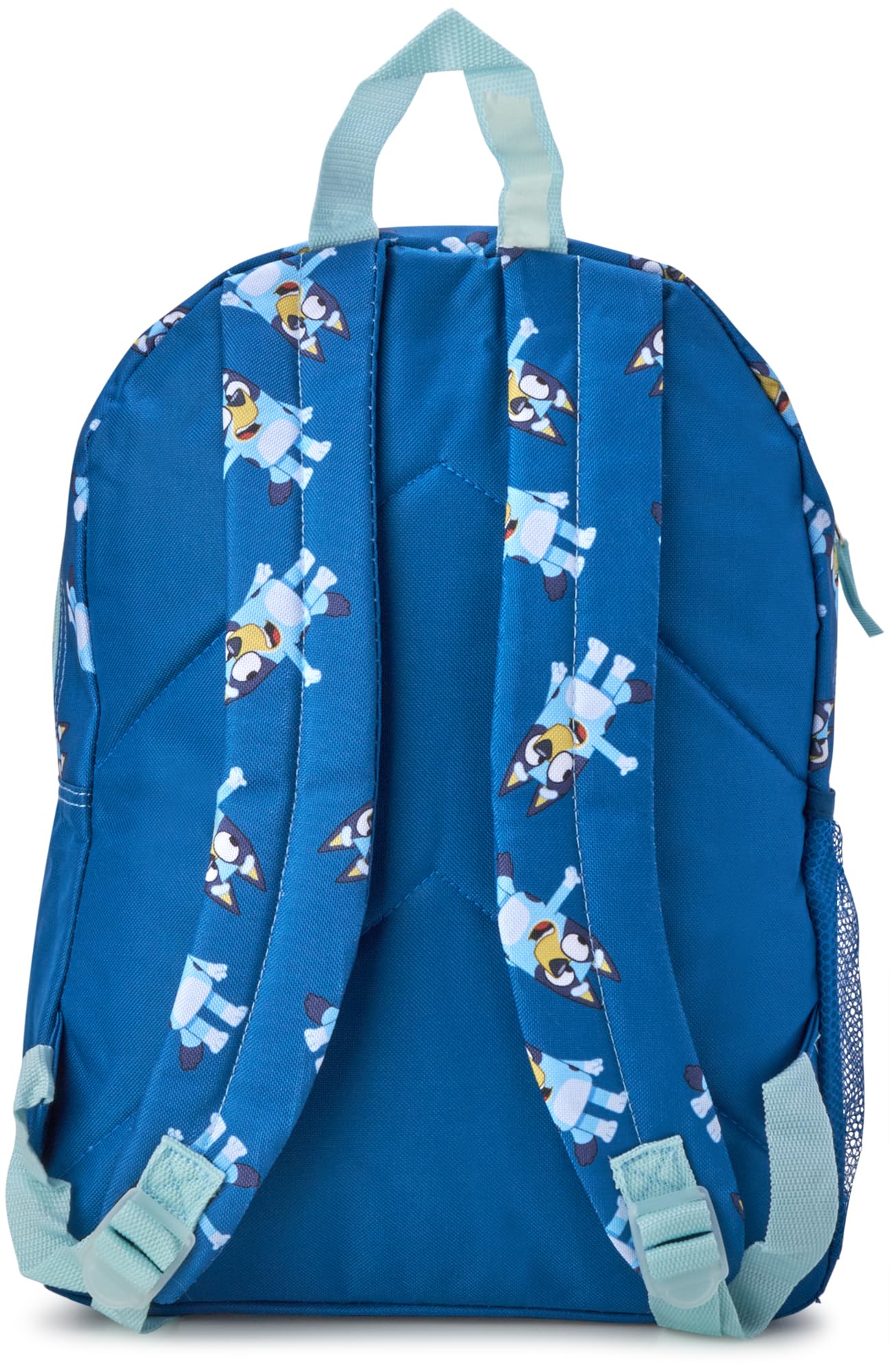 Fast Forward Bluey Kids Backpack - 16 Inch Bookbag Elementary Backpack for School Girls & Boys with Adjustable Padded Straps, Bluey Blue/Aop