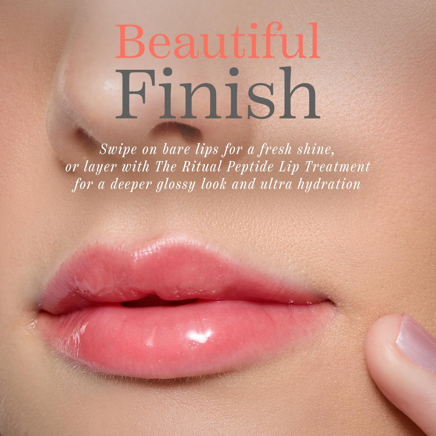 Cote Beauty's Peptide Lip Shine in Branson, Ultra Hydrating & Long-Lasting Coral Plumping Lip Gloss for Women with Hyaluronic Acid, Shea Butter &