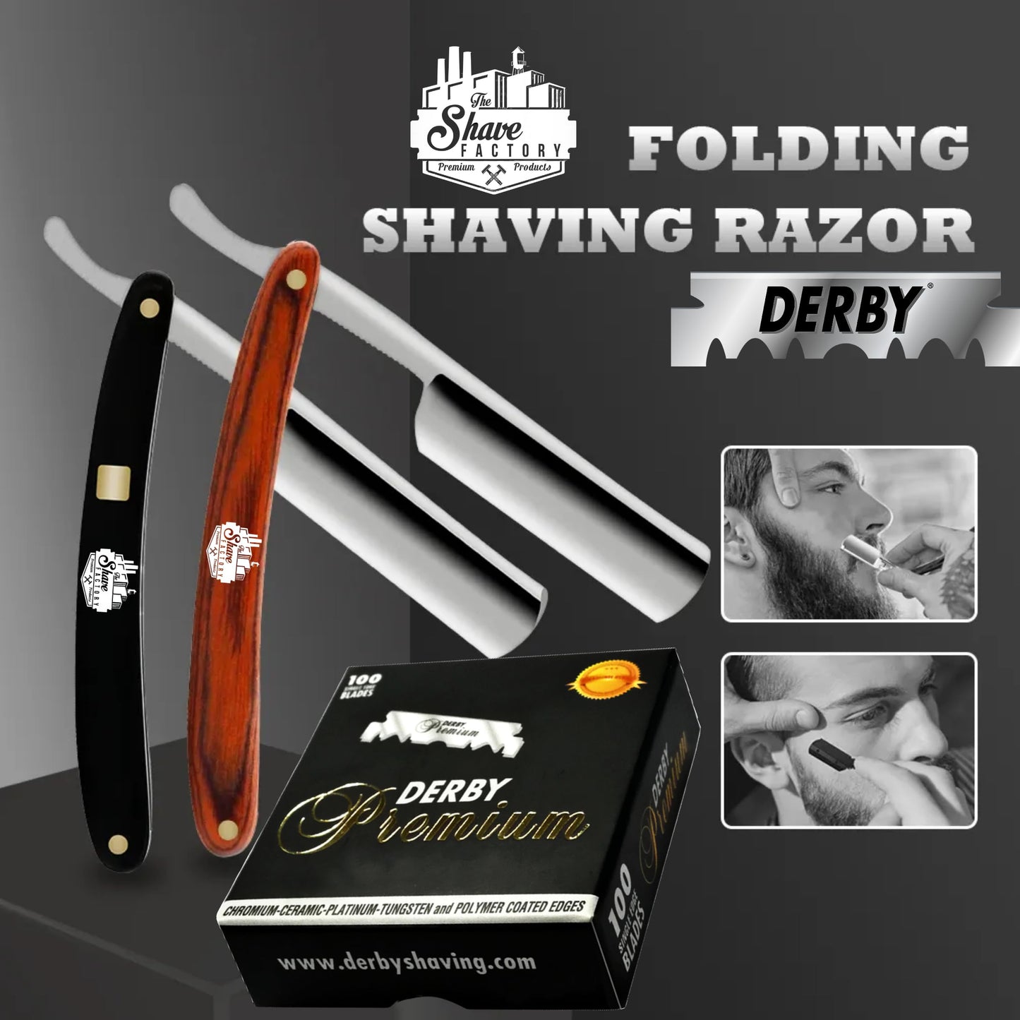 100 "Derby Premium" Single Edge Razor Blades for straight razor Beauty and Personal Care Derby