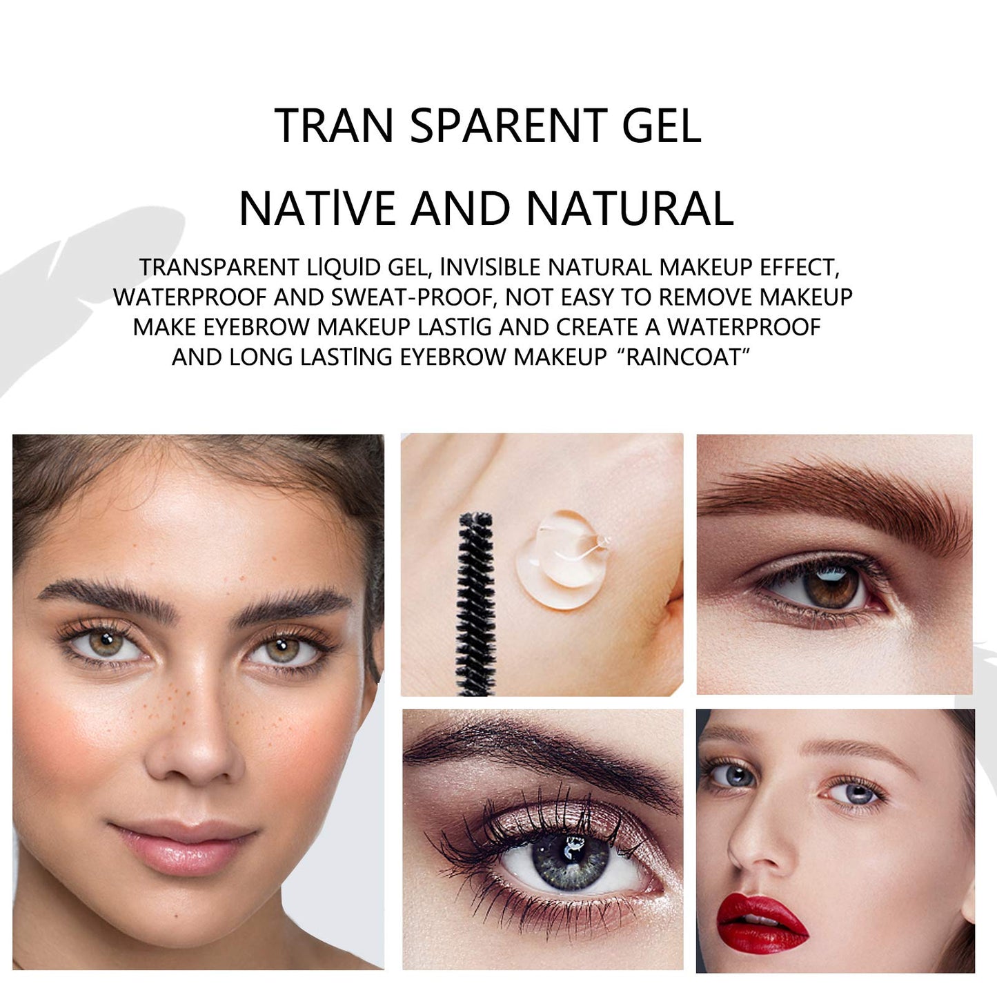Clear Eyebrow Setting Gel,2PCS Brow Fixed Gel,Waterproof Sweat-Proof EyeBrow Gel, Long Lasting, Brows Styling Repair Liquid For Makeup