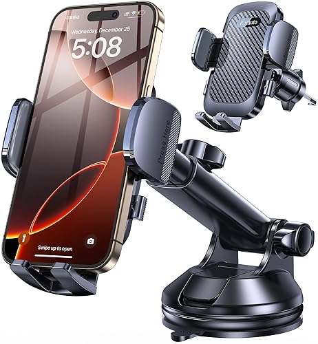 Romuto Phone Holders for Your Car Phone Holder MountใSuper SuctionใCell Phone Mount for Car Accessories for Women Men Dashboard/Windshield/Vent Truckโฆ