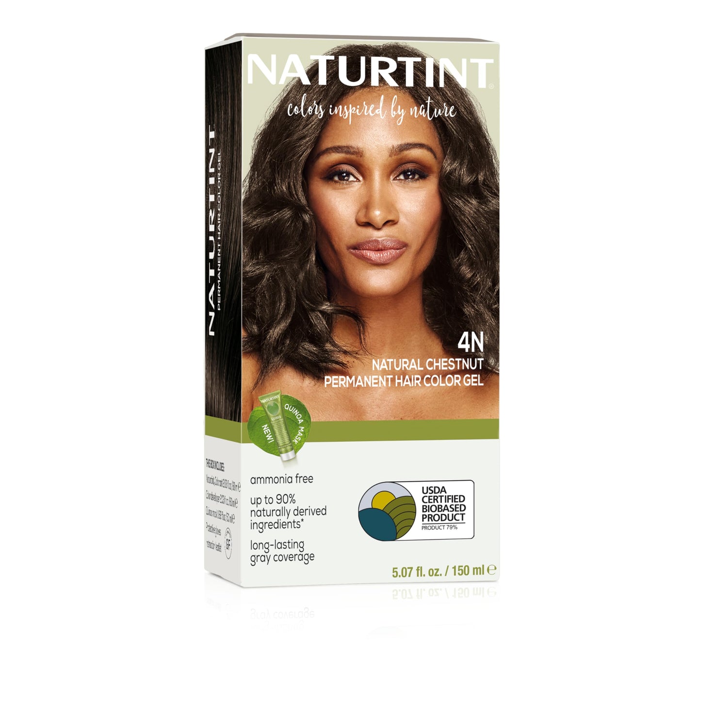 Naturtint 4N Natural Chestnut Permanent Hair Color (Pack of 1), Ammonia Free, Vegan, Cruelty Free, up to 100% Gray Coverage, Long Lasting Results