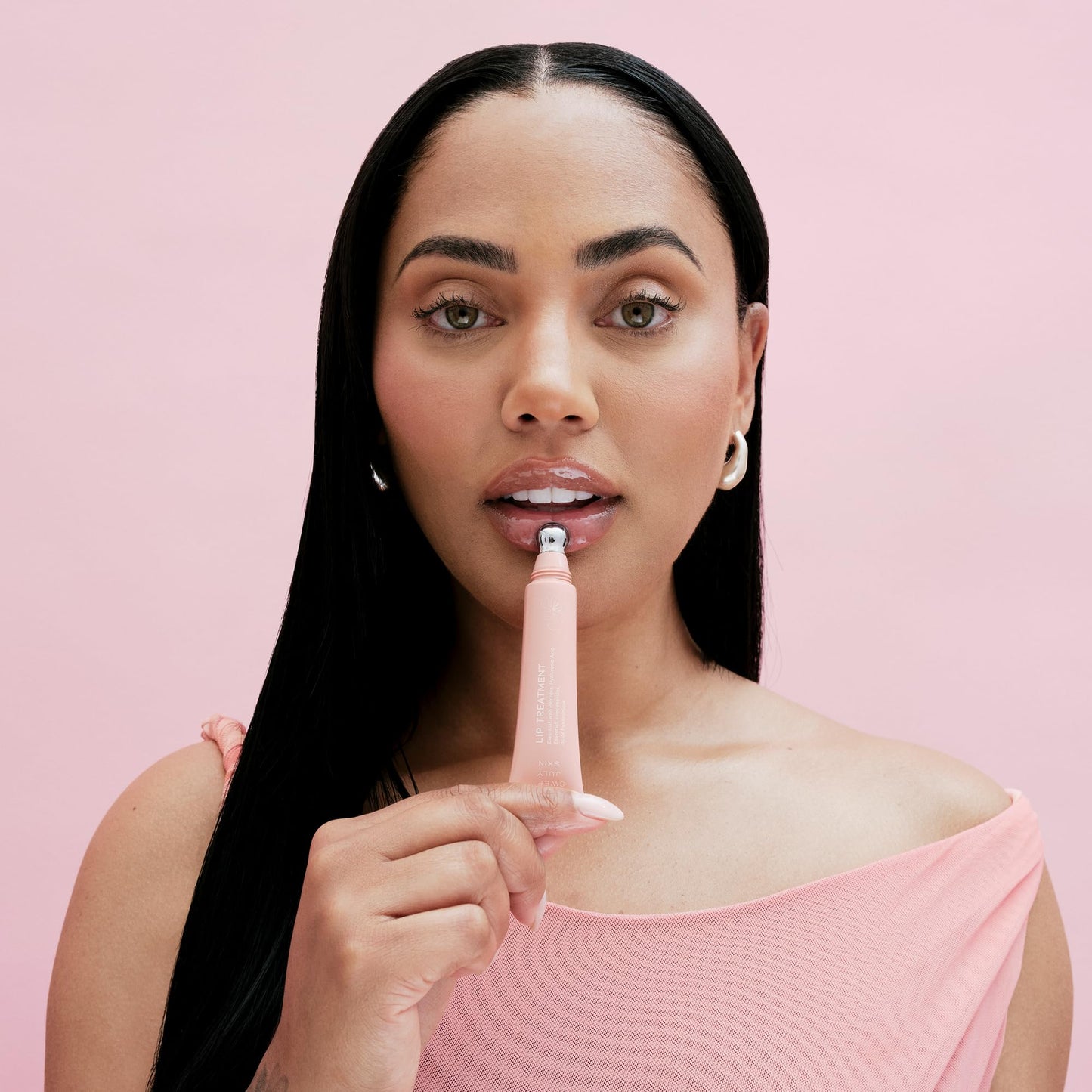 SWEET JULY SKIN Lip Treatment - Hydrating & Plumping Lip Balm with a Lip Peptide and Antioxidant Fruit Oils, Smooths & Softens, Vegan, Clean, 0.5 oz