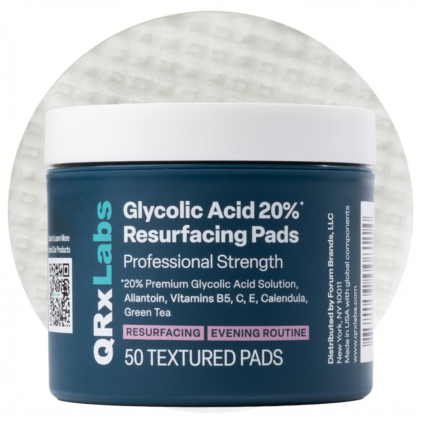 QRxLabs Glycolic Acid Pads - 20% Resurfacing Pads AHA for Face & Body - Exfoliates Skin Surface and Reduces Appearance of Fine Lines and Wrinkles Beauty and Personal Care QRxLabs Default Title