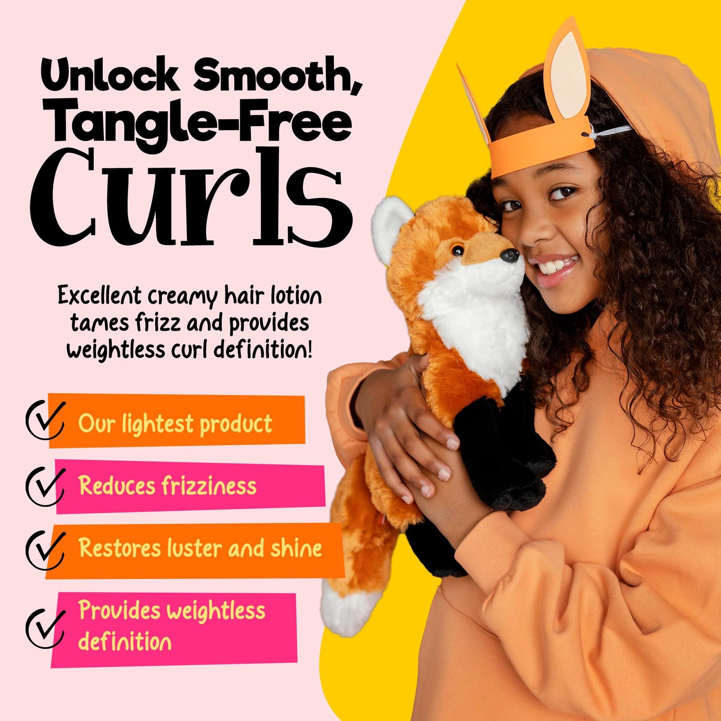 CurlyKids Curl Defining Lotion - Lightweight Creamy Hair Lotion for Frizz-Free, Soft & Defined Curls - Kids Haircare for Curly, Kinky, Coily & Wavy