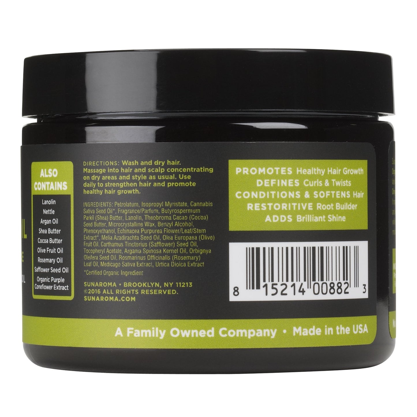 SUNAROMA Organic Hair Pomades (Indian Hemp Oil)