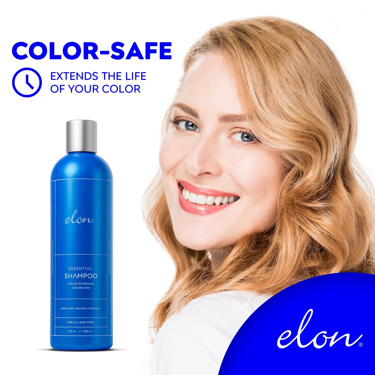 Elon Sulfate Free Shampoo and Conditioner Set (12oz) -Hair Shampoo for Color Treated Hair to Extend Color -Conditioner for Dry Hair to Nourish