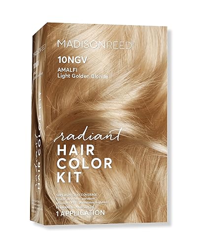Madison Reed Radiant Hair Color Kit | 10NGV Light Golden Blonde (Amalfi Blonde) for 100% Gray Hair Coverage | Dimensional Salon-Quality Permanent Hair