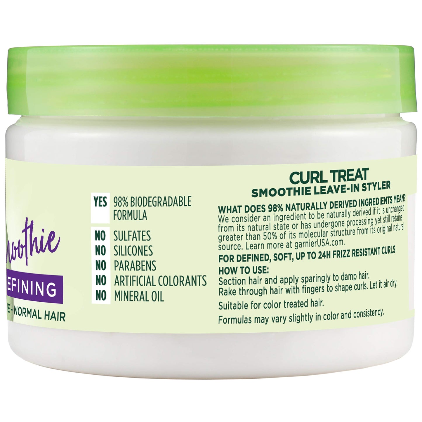 Garnier Fructis Style Curl Treat Defining Smoothie for Fine to Normal Curly Hair, 10.5 Ounce Jar