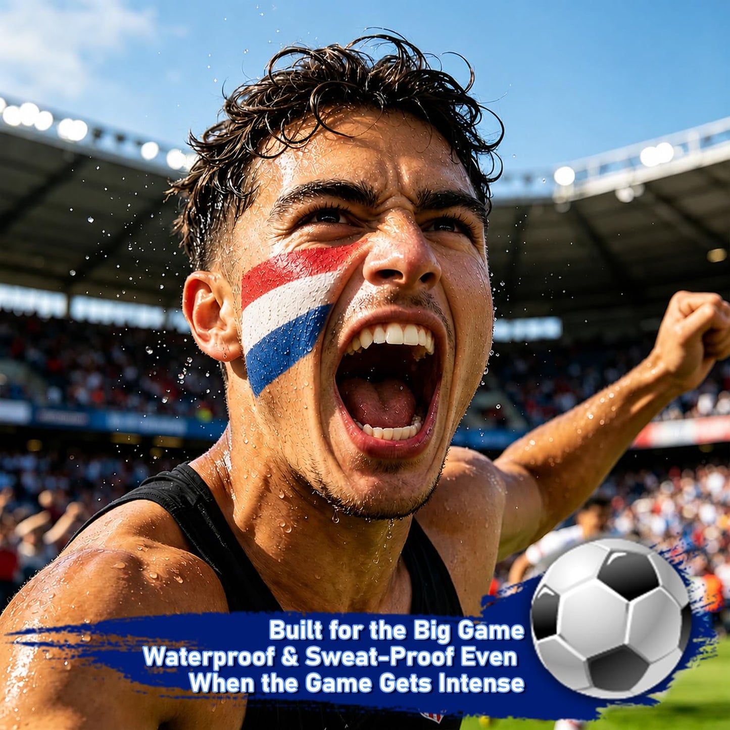 Sports Face Paint Kit, 20 Colors Washable Face & Body Paint with Glitter and Brushes, Game Day Makeup for Kids Adults, Parties, Bars & Team Events