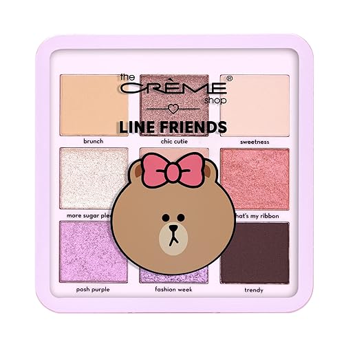 The Crème Shop | LINE FRIENDS - CHOCO’S SWEET & LOVELY Eyeshadow Palette | 9 Rosy Multi-Finish Shades