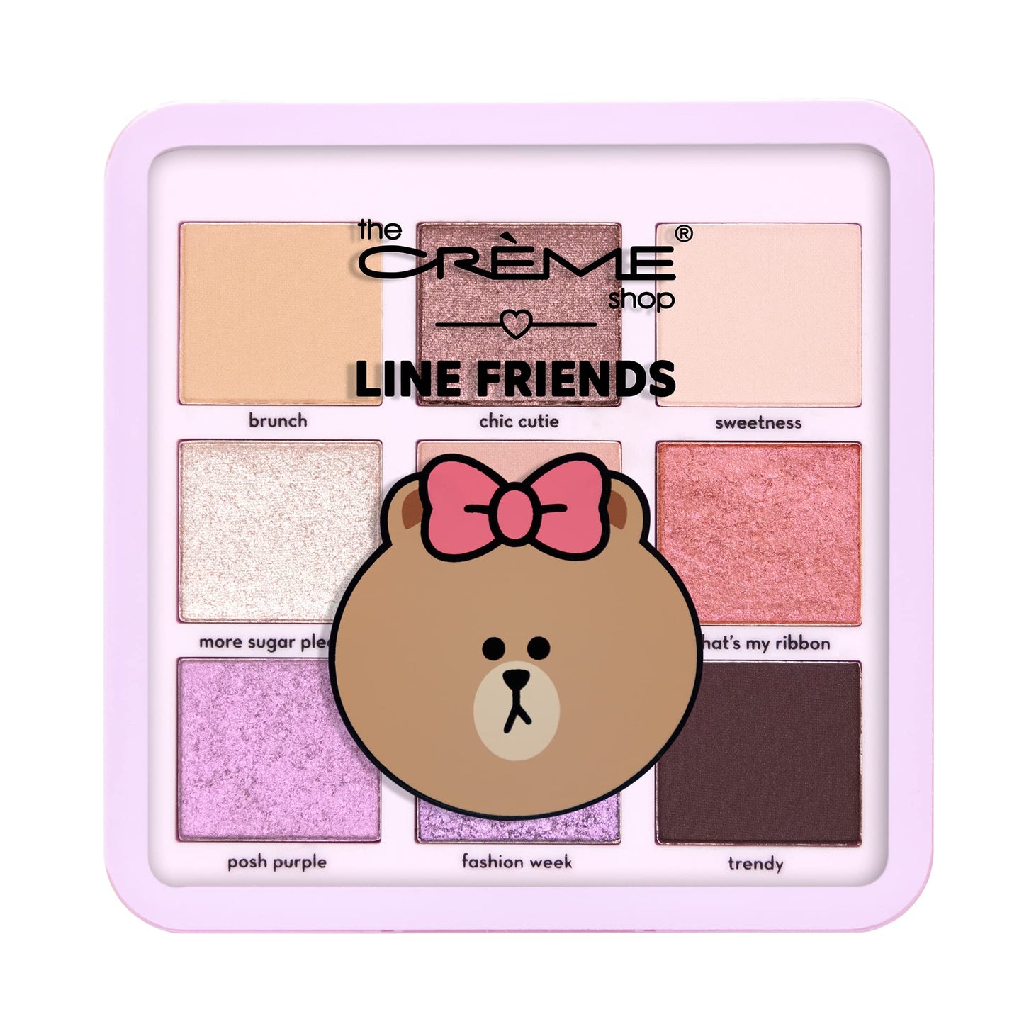 The Crème Shop | LINE FRIENDS - CHOCO’S SWEET & LOVELY Eyeshadow Palette | 9 Rosy Multi-Finish Shades