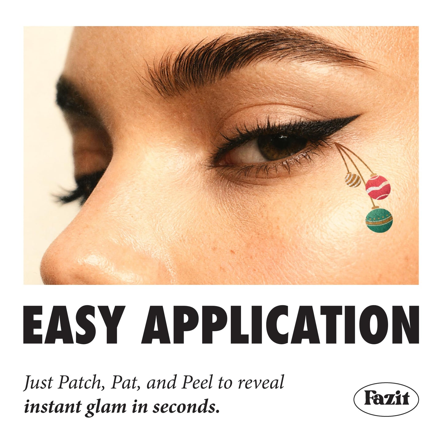 Fazit Makeup Patches - Ornament Eye Rays - Glow Up Make-Up Patches - Cute Glitter Makeup Accessories for Women - Cosmetic Glitter for Face
