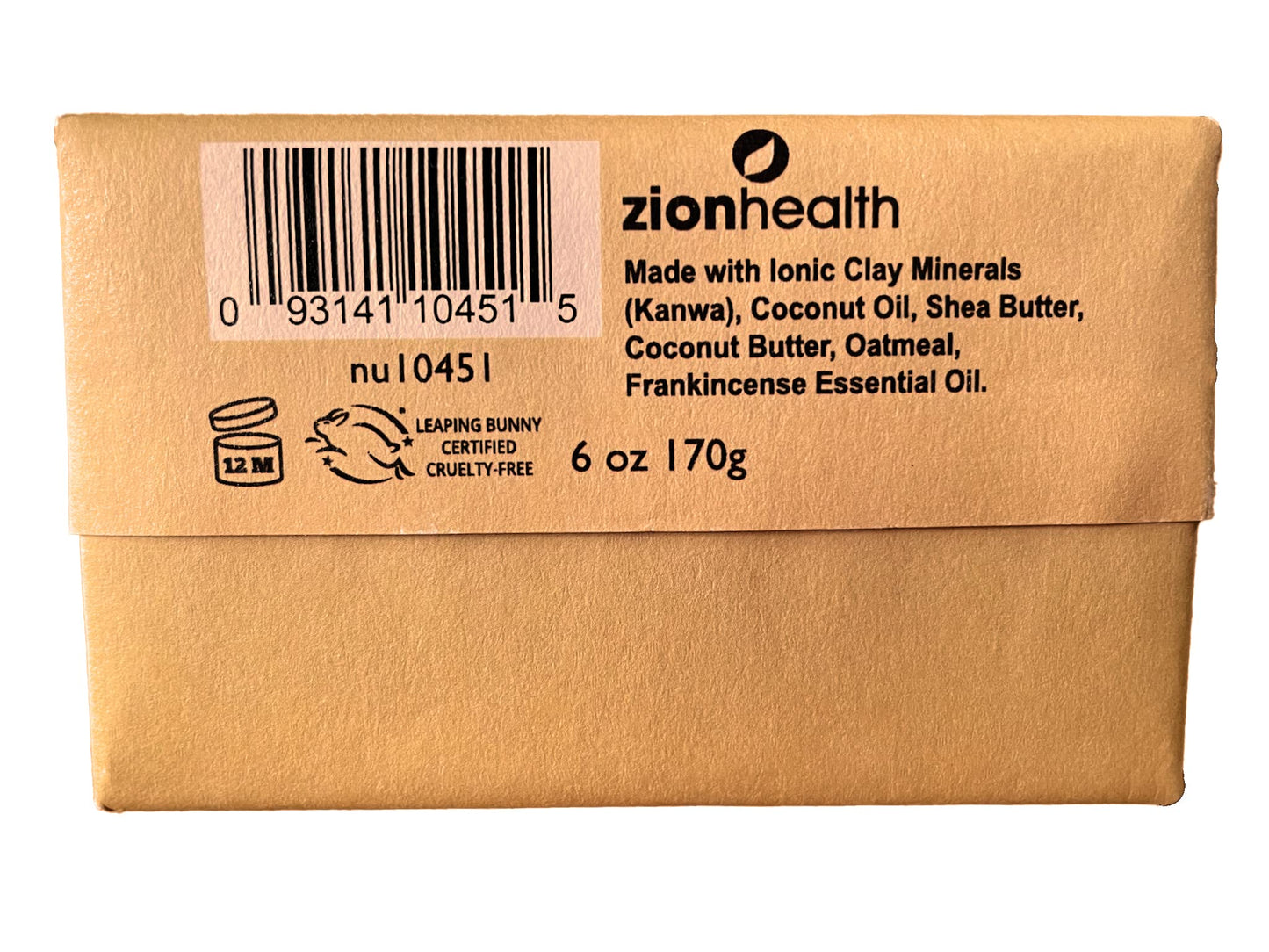 Zion Health Clay Soap Frankincense 6 oz Bar Soap