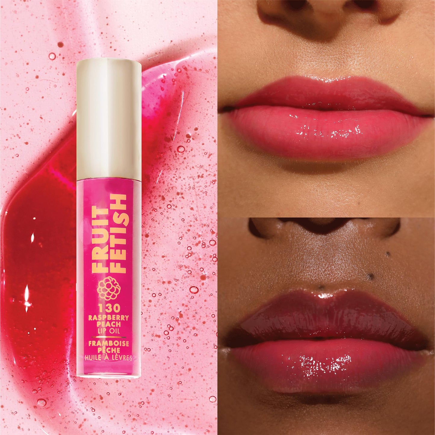 Milani Fruit Fetish Lip Oil, Tinted Lip Gloss & Hydrating Lip Oil Treatment, Moisturizing Non Sticky Clear Shine, High Shine Lip Balm for Dry Lips