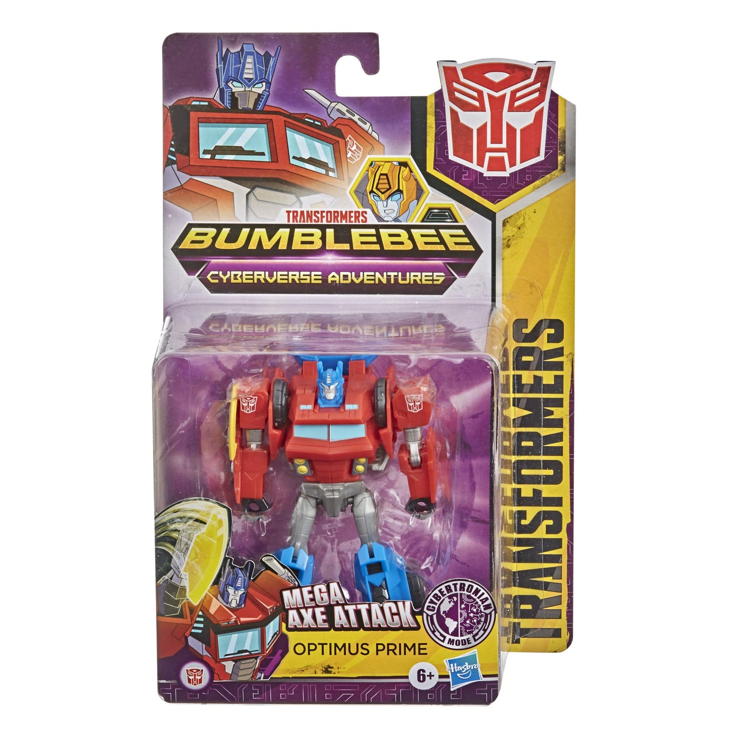 Transformers Bumblebee Cyberverse Adventures Warrior Class Optimus Prime Action Figure Toy, Repeatable Attack Move, Ages 6 and Up, 5.4-inch