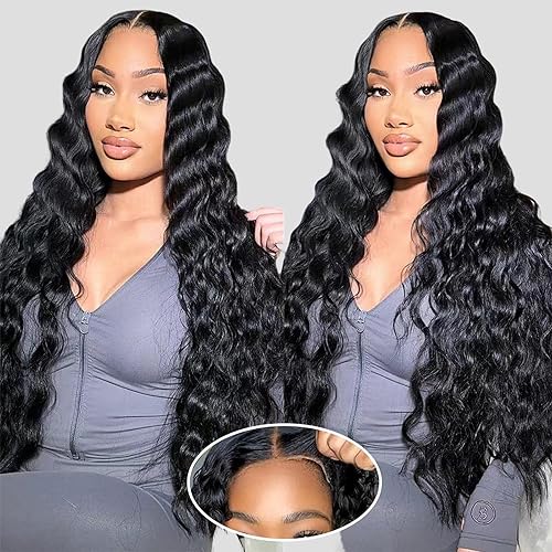 28 Inch Loose Wave Wear And Go Glueless Wigs Human Hair Pre Plucked Pre Cut 200% Density 5x5 Loose Deep Wave HD Closure Wigs 100% Real Human Hair Wigs