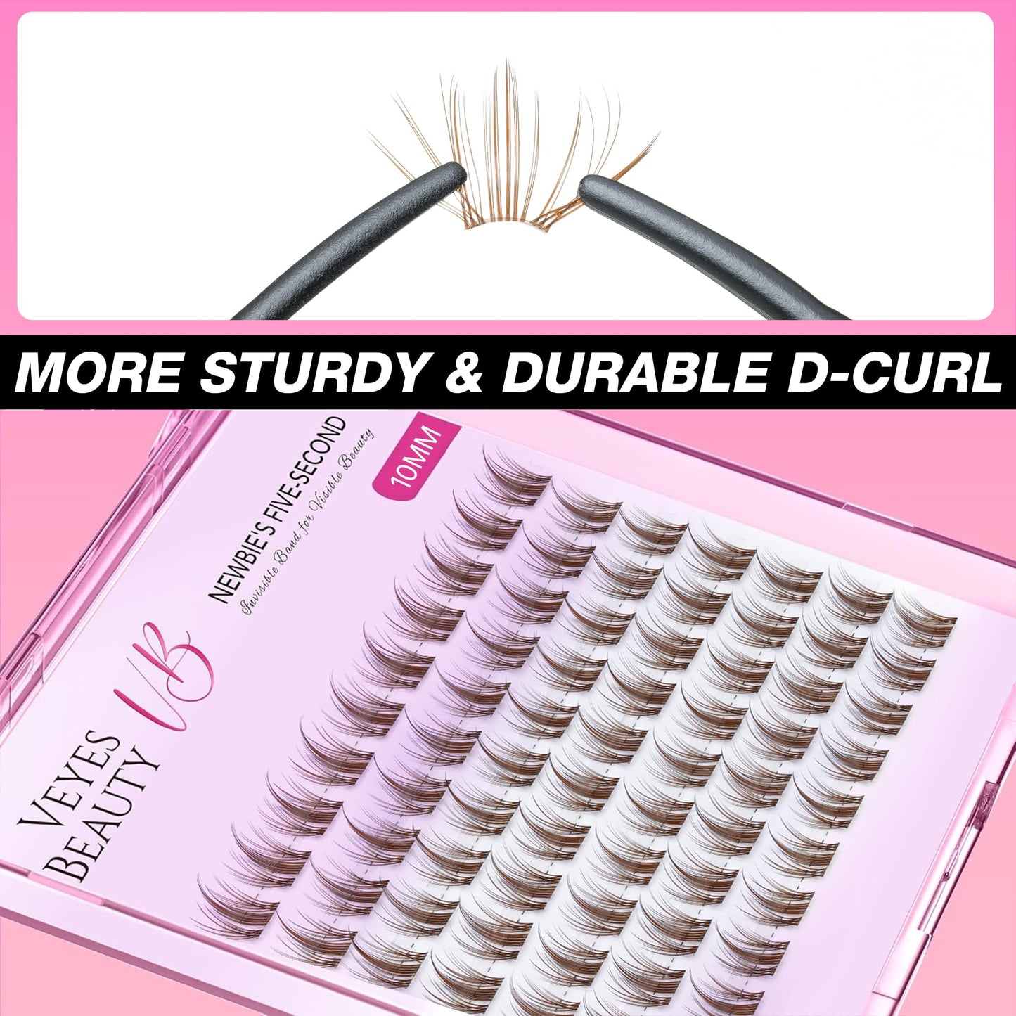 VEYESBEAUTY Brown Manga Lash Clusters Eyelash Extensions Thin & Invisible Band DIY Individual False Eyelashes Newbie's Five-Second Series Wispy Lash Beauty and Personal Care VEYESBEAUTY