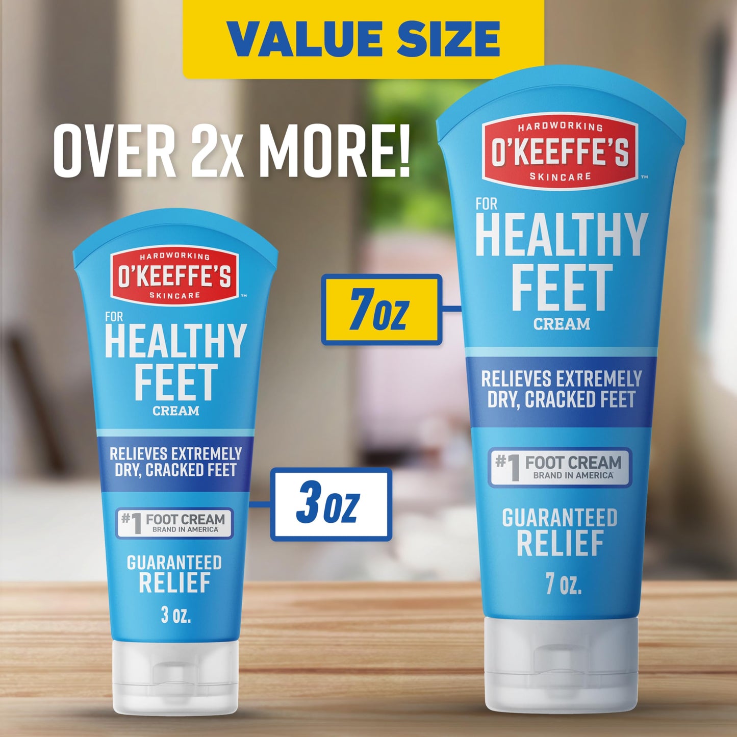 O'Keeffe's for Healthy Feet Foot Cream - 7 oz Tube (1 Pack) - Guaranteed Relief for Extremely Cracked, Dry Feet, Repairing Skincare, Instantly Boosts