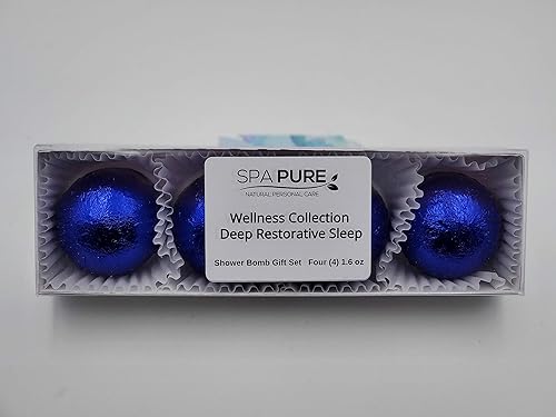 Spa Pure DEEP Restorative Sleep Aromatherapy Shower Steamers Bombs - Shower Bombs with Essential Oils - Unisex Bath Melts - Self Care and Relaxation…