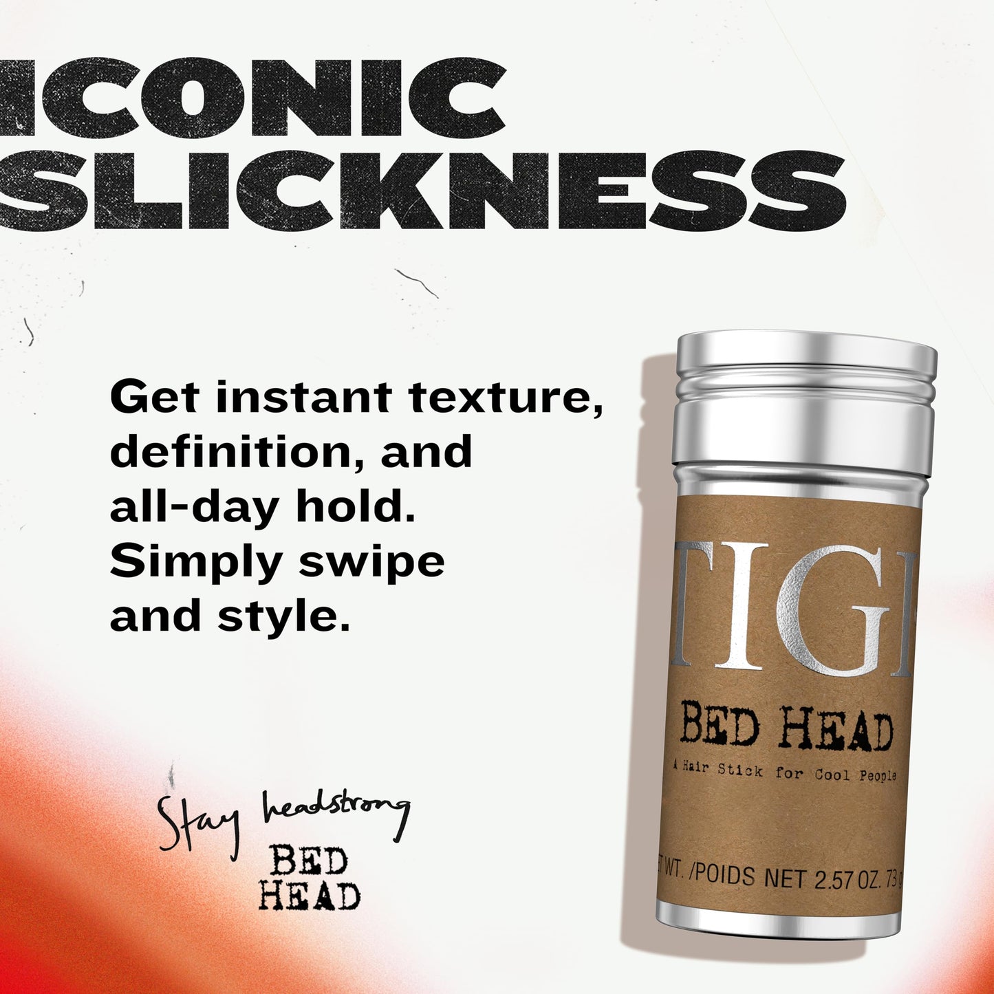 TIGI Bed Head Hair Wax Stick - Strong Hold with Triple Wax Formulation for Slick Back Hair Styling and Smoothing Flyaways, 2.57 oz