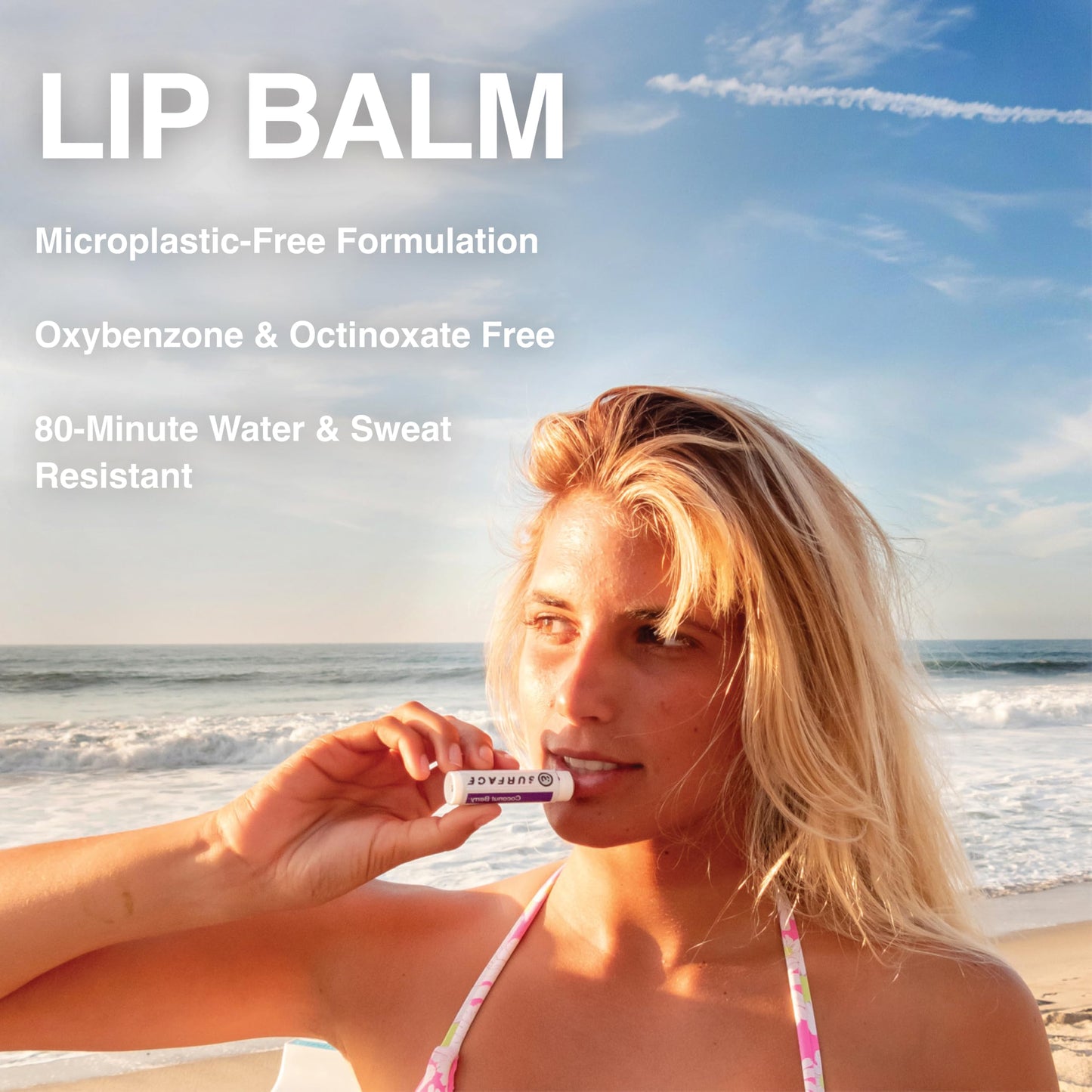 Surface Natural Lip Balm, Hydrating Mint for Kids and Adults, Moisturizing Lip Balm with Vitamin E, Beeswax and Peppermint Oil, Lip Care for Dry