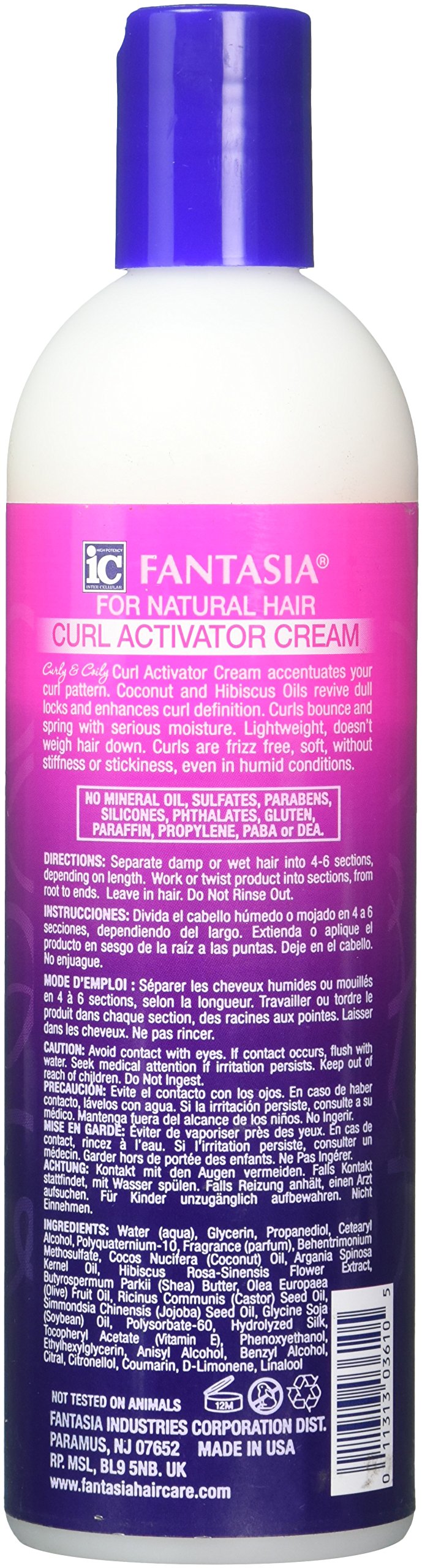 Fantasia Curly & Coily Curl Activator Cream, 12.5 Oz