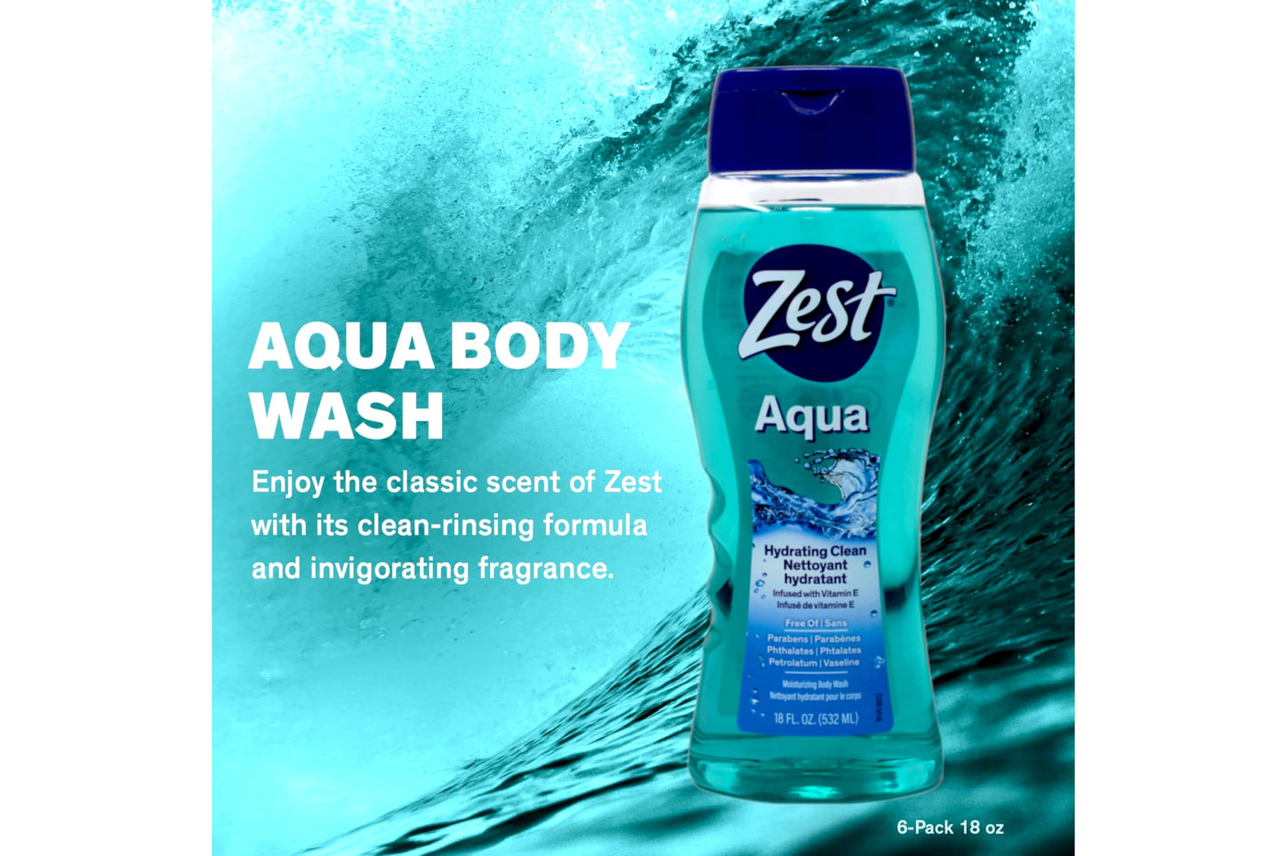 Zest Body Wash, Aqua, 18 Ounce, 2 Pack Beauty & Personal Care Zest