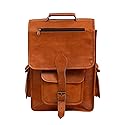 Shy Shy Let's Touch The Sky 16" Vintage leather Backpack Laptop Messenger Bag Lightweight College Rucksack Sling for Men Women