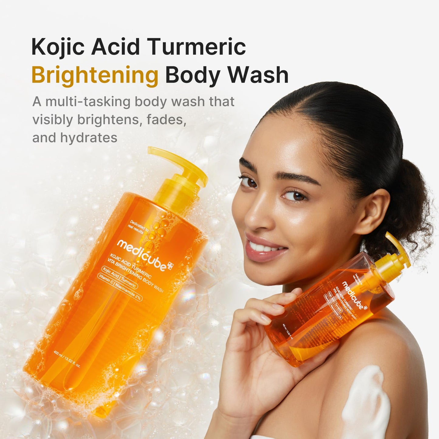 medicube Kojic Acid Turmeric Brightening Body Wash | Gentle Shower Gel for Uneven Skin | Niacinamide, Vitamin C, AHA/BHA | Deep Cleansing, Hydrating Beauty and Personal Care medicube