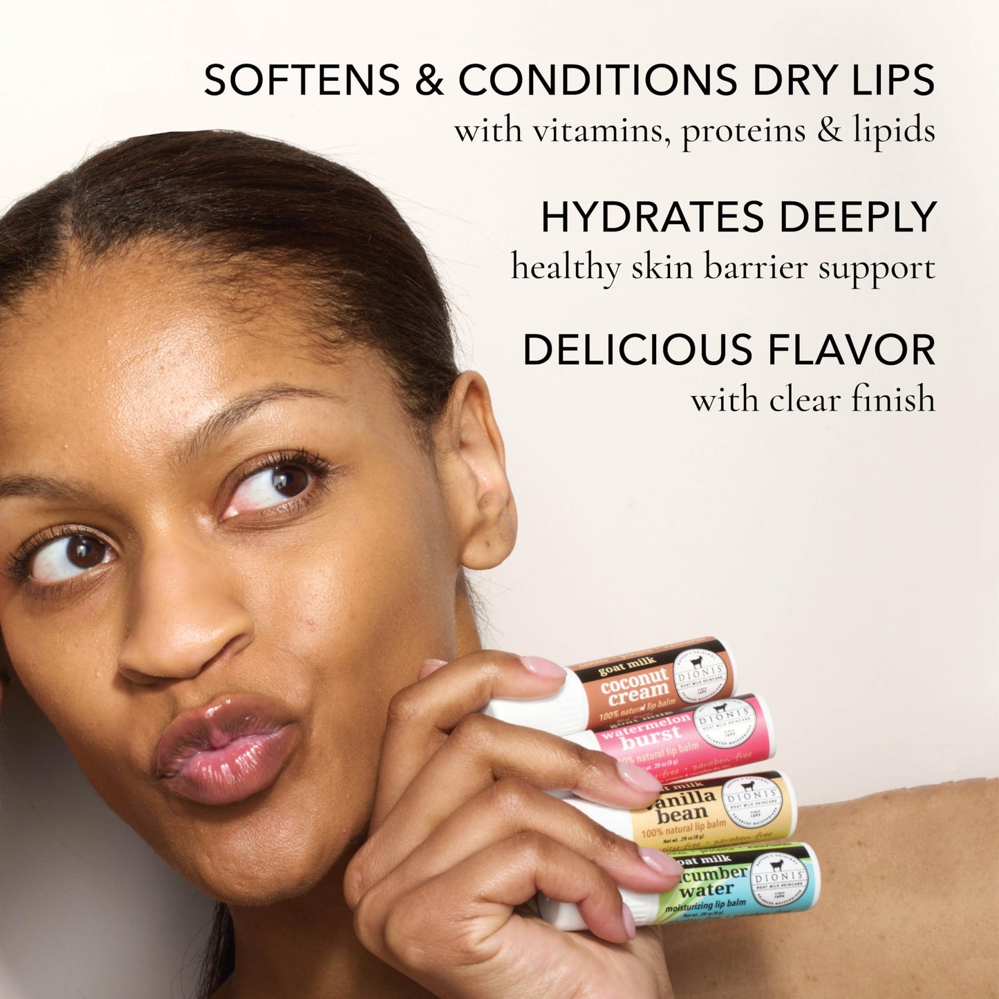 Dionis Goat Milk Jumbo Lip Balm - Moisturizing for Dry, Chapped, Lips, Conditioning with Beeswax, Shea Butter, Coconut Oil - Milk & Honey 0.28oz (Pack Beauty and Personal Care Dionis