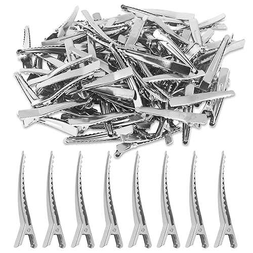 Super Z Outlet 4.5cm Silver Alligator Teeth Prongs Clips Holders for Hair Care, Arts & Crafts Projects, Dry Hanging Clothing, Office Paper Document