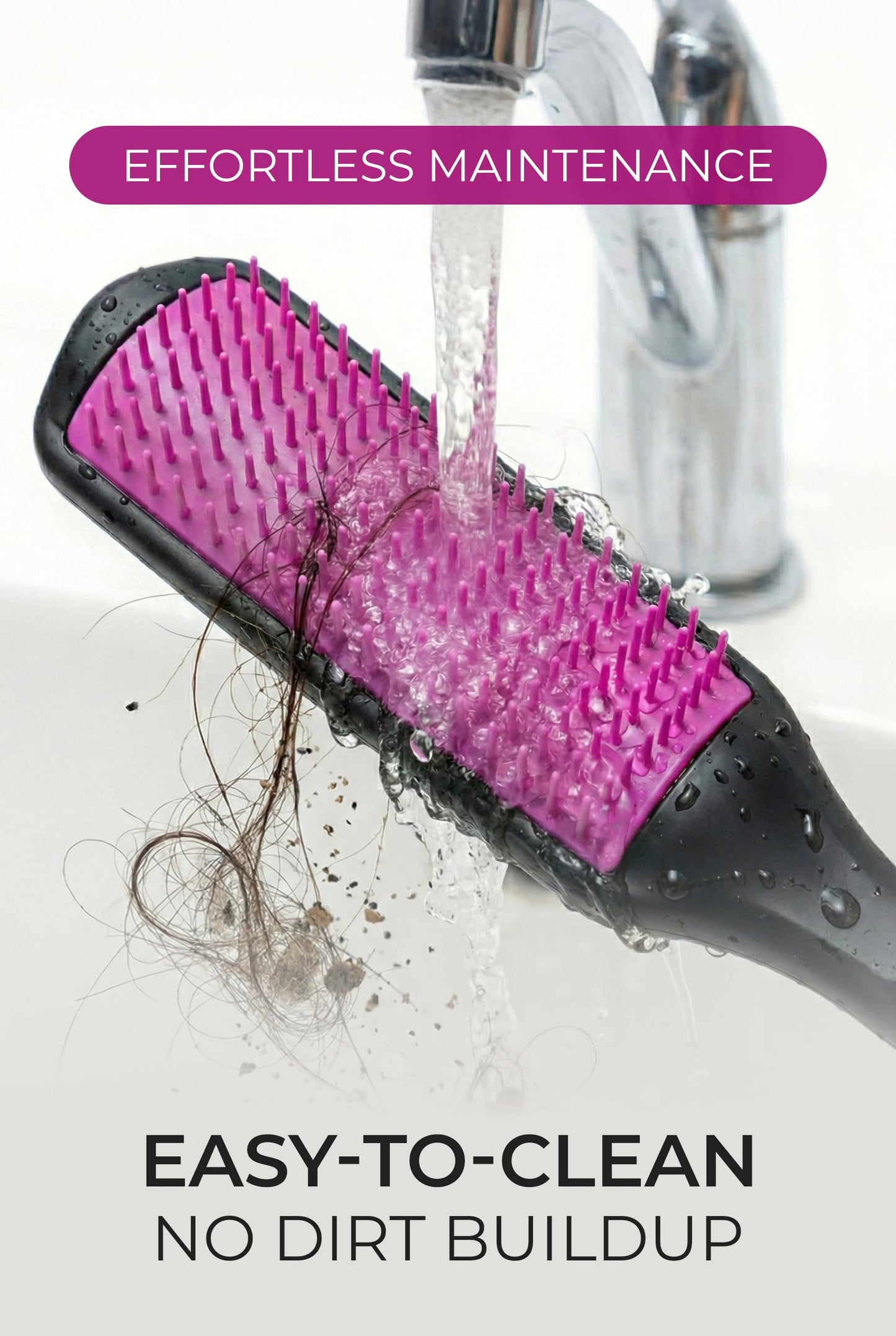 Aséptiqo Brush - Premium Detangling Hair Brush, Compact & Easy to Clean Multi Purpose HairBrush for Women, Men, Kids - Ideal for Straight to Wavy