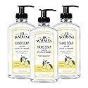 J.R. Watkins Gel Hand Soap, Scented Liquid Hand Wash for Bathroom or Kitchen, USA Made and Cruelty Free, 11 fl oz, Lemon, 3 Pack