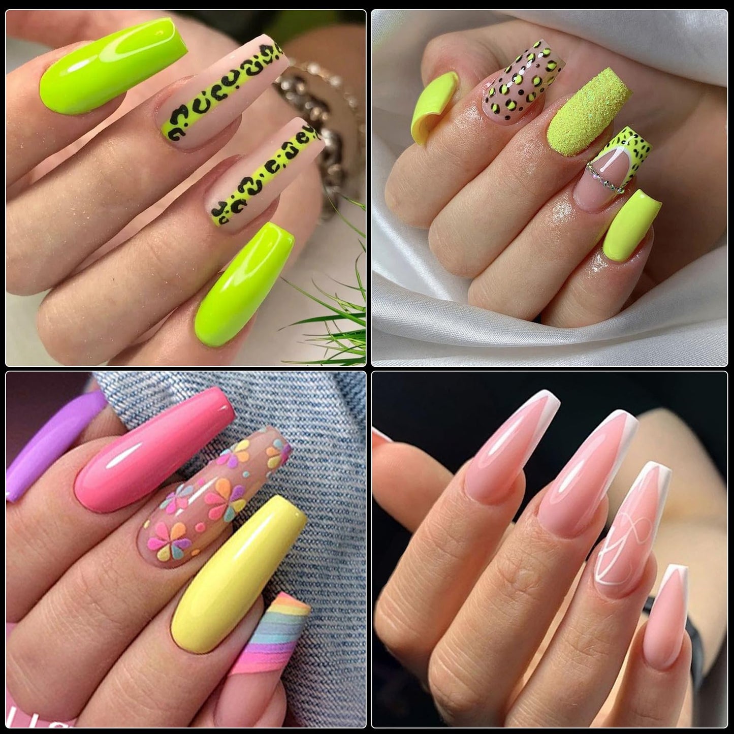 Cycullinyt 550pcs Coffin Soft Gel Nail Tips, 11 Sizes Medium Coffin Half Matte Nails Full Cover Acrylic Press on False Nail Tips No Trace
