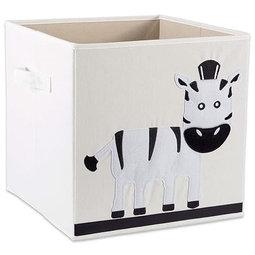 E-Living Store Collapsible Storage Bin Cube for Bedroom, Nursery, Playroom and More 13x13x13" - Zebra