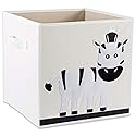 E-Living Store Collapsible Storage Bin Cube for Bedroom, Nursery, Playroom and More 13x13x13" - Zebra