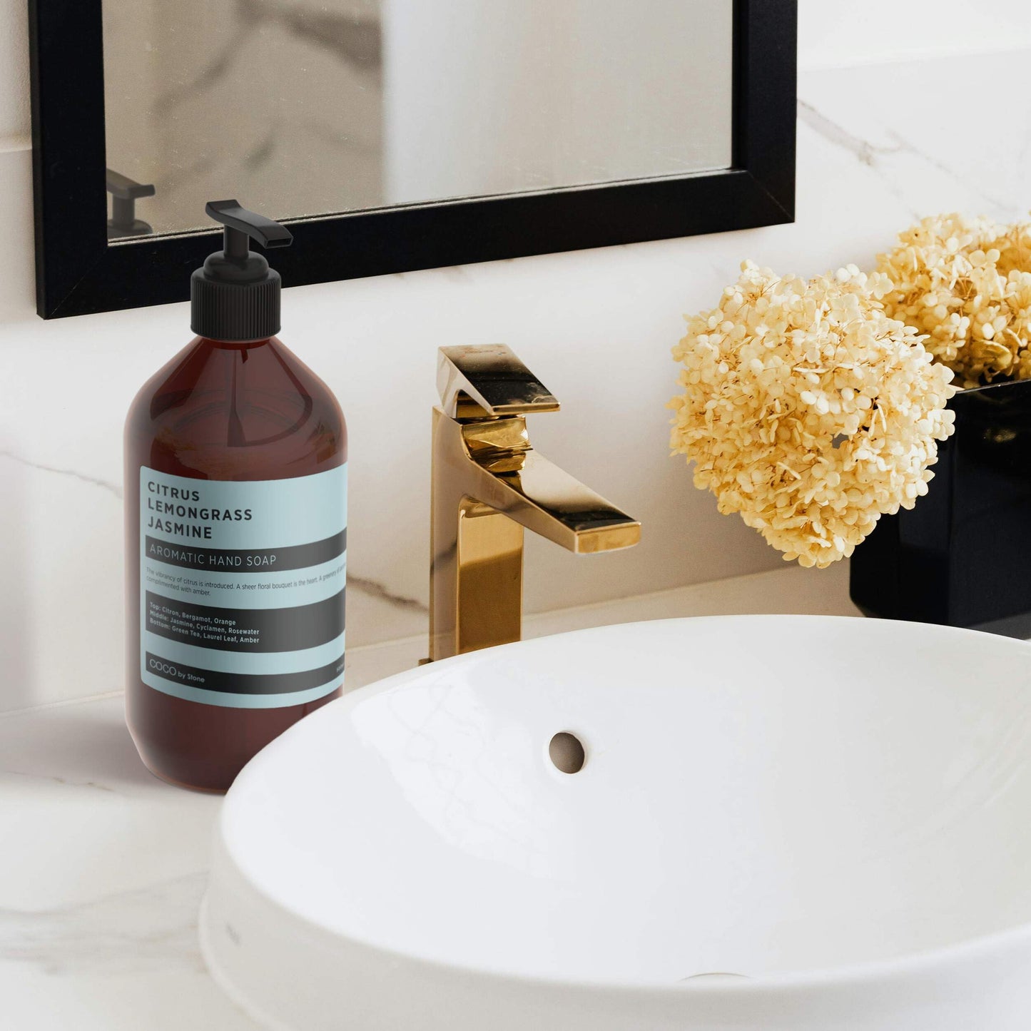 COCO by Stone 16oz Hand Soap (Citrus | Lemongrass | Jasmine Inspired by The W Hotel) - Bright Castile Cleanser with Zesty Floral Notes and Lasting