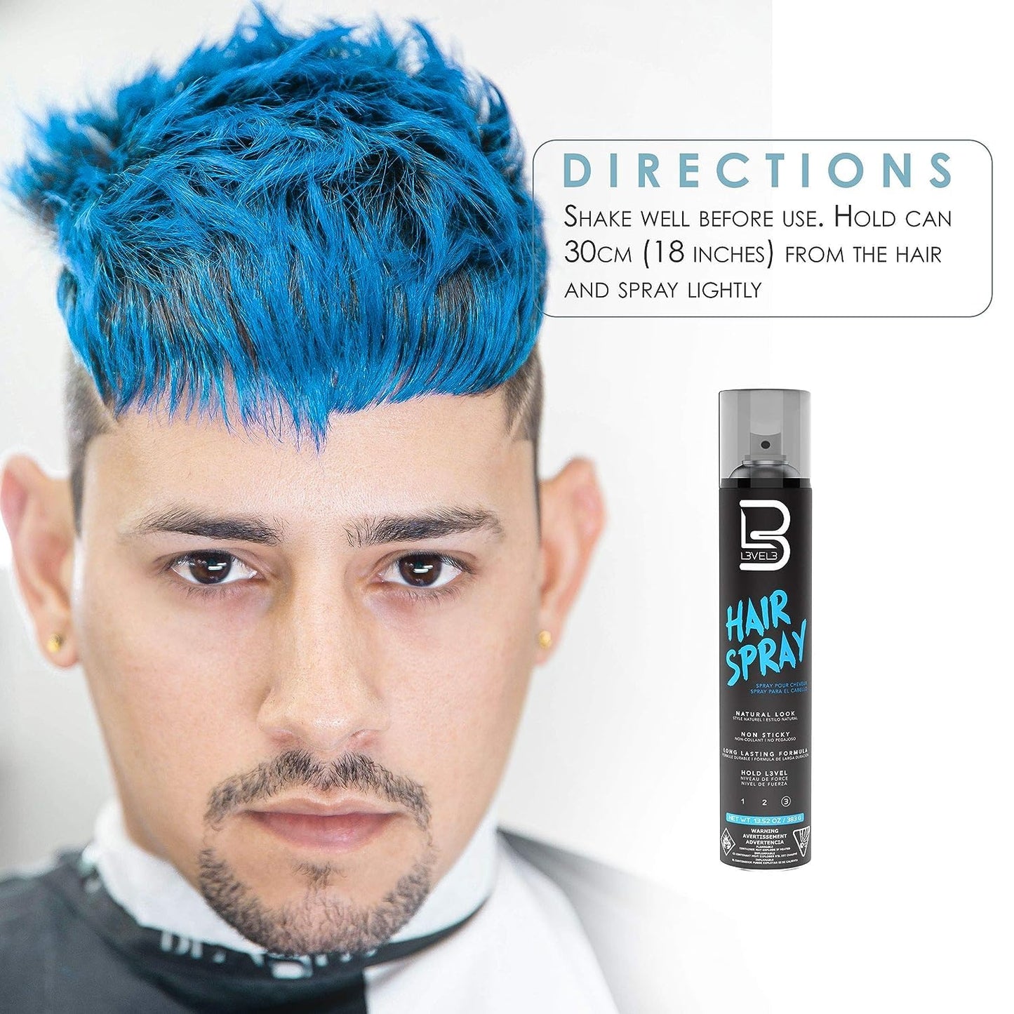 L3 Level 3 Hair Spray - Long Lasting and Strong Hold - Great for Men and Women - Level Three - Suitable for All Hair Types