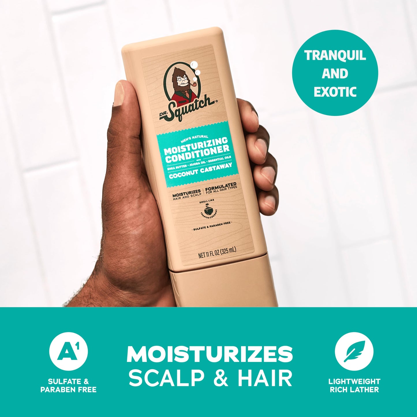Dr. Squatch Men's Natural Shampoo and Conditioner Set - Sulfate & Paraben Free Natural Shampoo and Conditioner for Men - Scalp Nourishing Formula