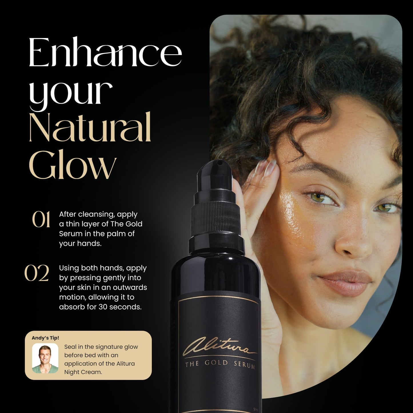 Alitura Anti-Aging Peptide & Collagen Gold Serum for Face - with Vitamin A, CoQ10 & Astaxanthin - Korean-Inspired Hydrating Serum for Wrinkles